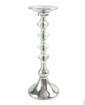 Silver Approx 13 "Diamond cuts Crystal candle holder