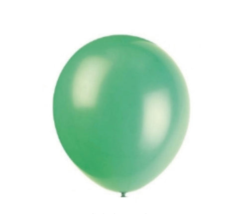 Green 12” solid latex balloons