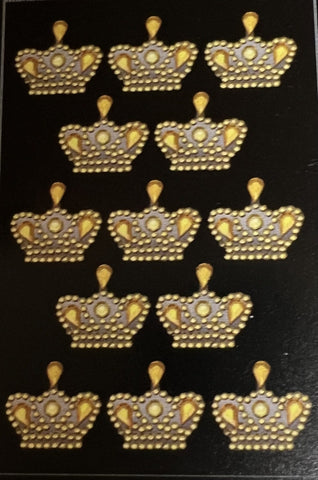 Gold Crown Rhinestone stickers