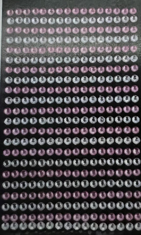 Pink & Silver Pearl Rhinestone stickers