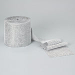 Silver Diamond mesh ribbon roll