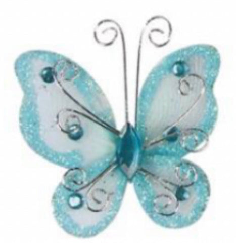 Light Blue 3" Wire Butterfly