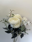 20" 6 Ivory Deluxe Cabbage Roses - Party and floral