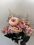 20" 6 Dusty Pink Cabbage Roses - Party and floral