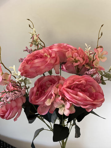 20" 6 Pink Deluxe Cabbage Roses - Party and floral