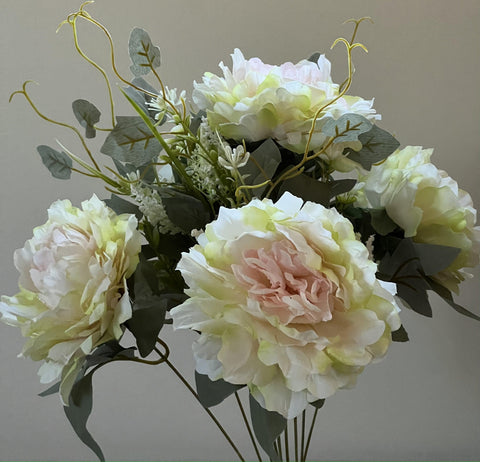 19" Jumbo Ivory Peony Bush - Party and floral