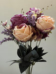 19" 6 Peach & Mauve Deluxe Roses - Party and floral