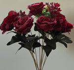 19" 6 Burgundy Deluxe Roses - Party and floral