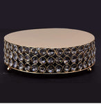 Gold 3.5”Hx10”D  crystal round metal cake stand and centerpiece riser .